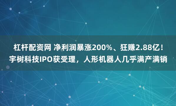 杠杆配资网 净利润暴涨200%、狂赚2.88亿！宇树科技IPO获受理，人形机器人几乎满产满销